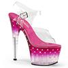 Pleaser - STARDUST708T Ankle strap sandal, Pole dance shoes - Pole dance shoes - Pink/Transparent Product image